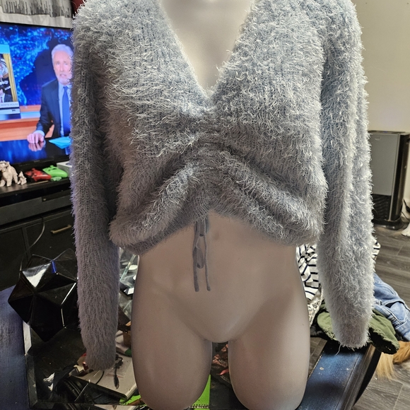 Tops - Fuzzy  Cropped Sweater